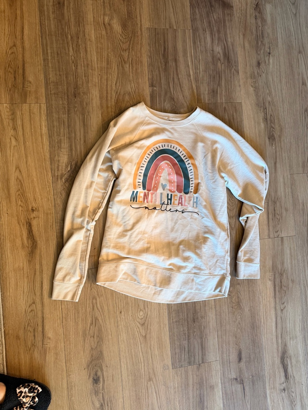 Cream 'Mental Health Matters' Rainbow Sweatshirt